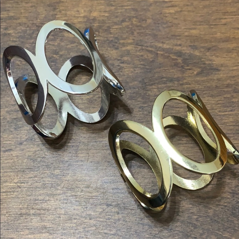 Gold & Silver hinged bracelets (1 of each)